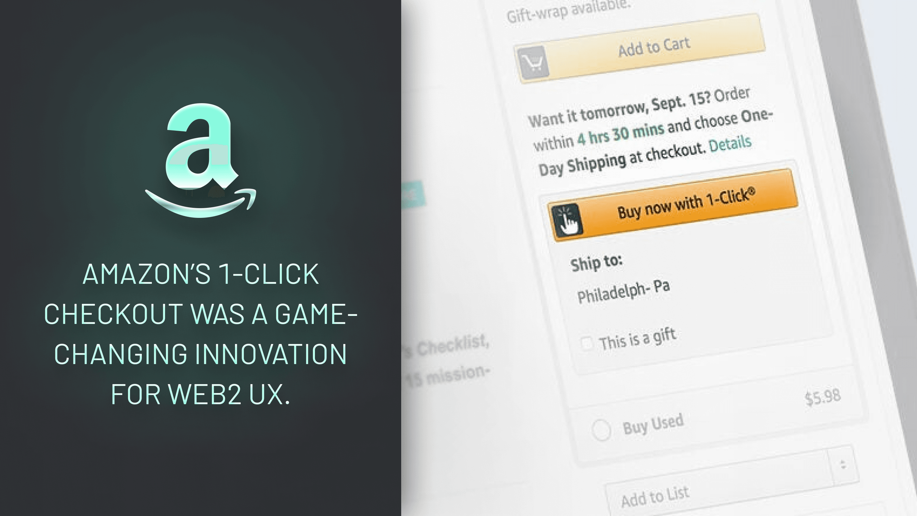 1-Click Cross-Chain Blog Post (Amazon Graphic) Amazon's 1-click checkout was a game-changing innovation for web2 user experience (UX).